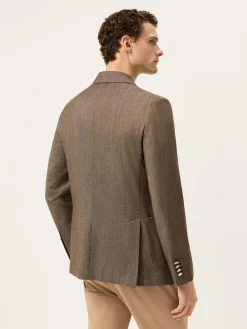 Clearance Italian Soft Flannel Double-Breasted Blazer Blazers