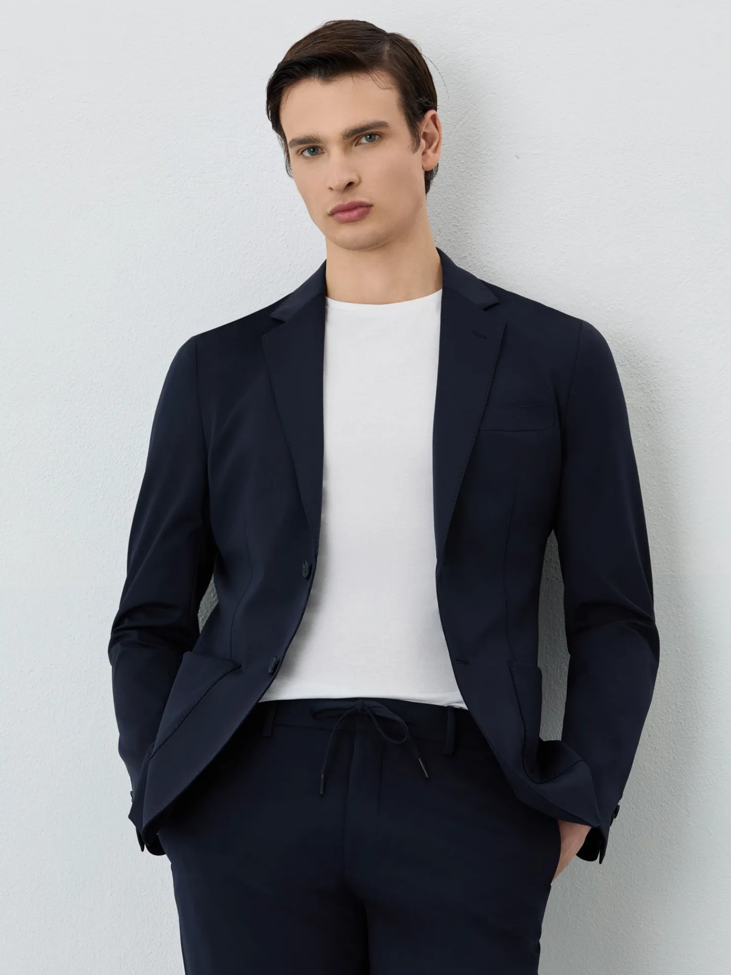 Sale Jersey Blazer With Patch Pockets In Stretch Blend Blazers