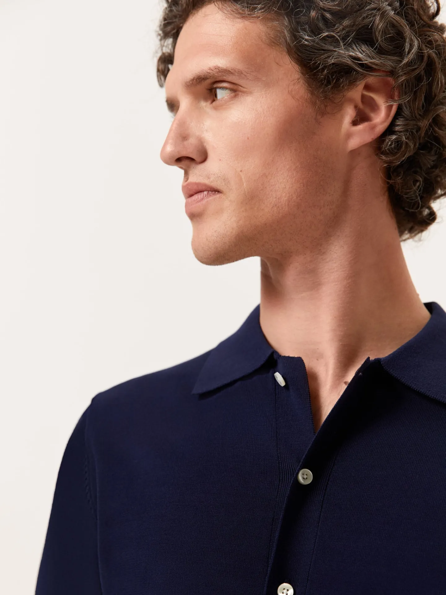 Online Knitted Shirt With Short Sleeves In Cotton and Silk Blend Polos