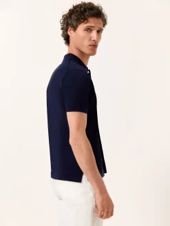 Online Knitted Shirt With Short Sleeves In Cotton and Silk Blend Polos