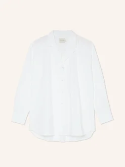 Online Loose Fit Plain Comfort Poplin Shirt With Tailored Collar MULHER Camisas