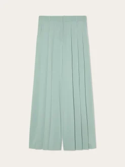 Loose Fit Pleated Trousers In Satin MULHER Calças