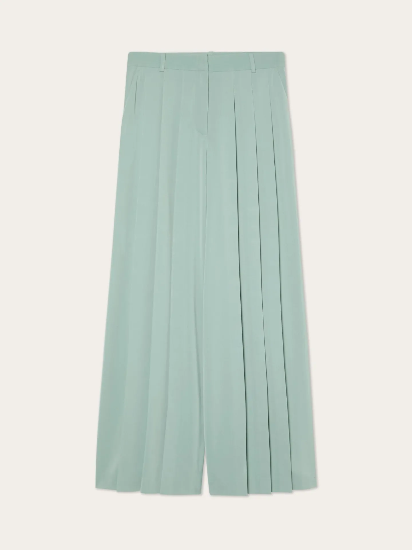 Loose Fit Pleated Trousers In Satin MULHER Calças