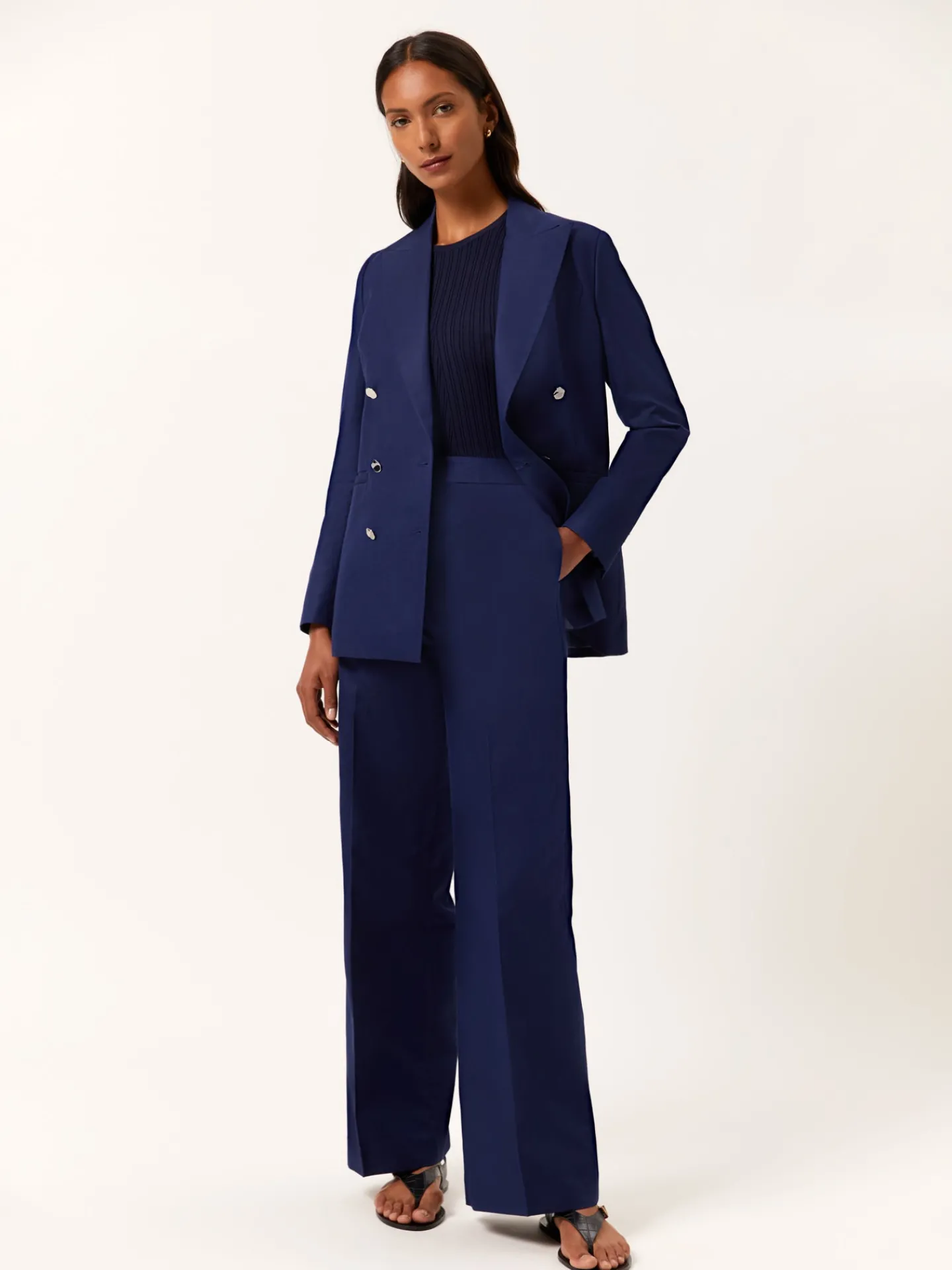Best Loose Fit Trousers In Cotton & Linen Blend MULHER Fatos|Calças De Fato