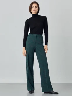 Online Loose Fit Trousers In Jacquard Fabric MULHER Fatos|Calças De Fato
