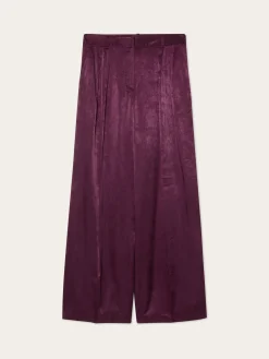 Outlet Loose Fit Trousers In Rayon Blend With Front Pleats MULHER Calças