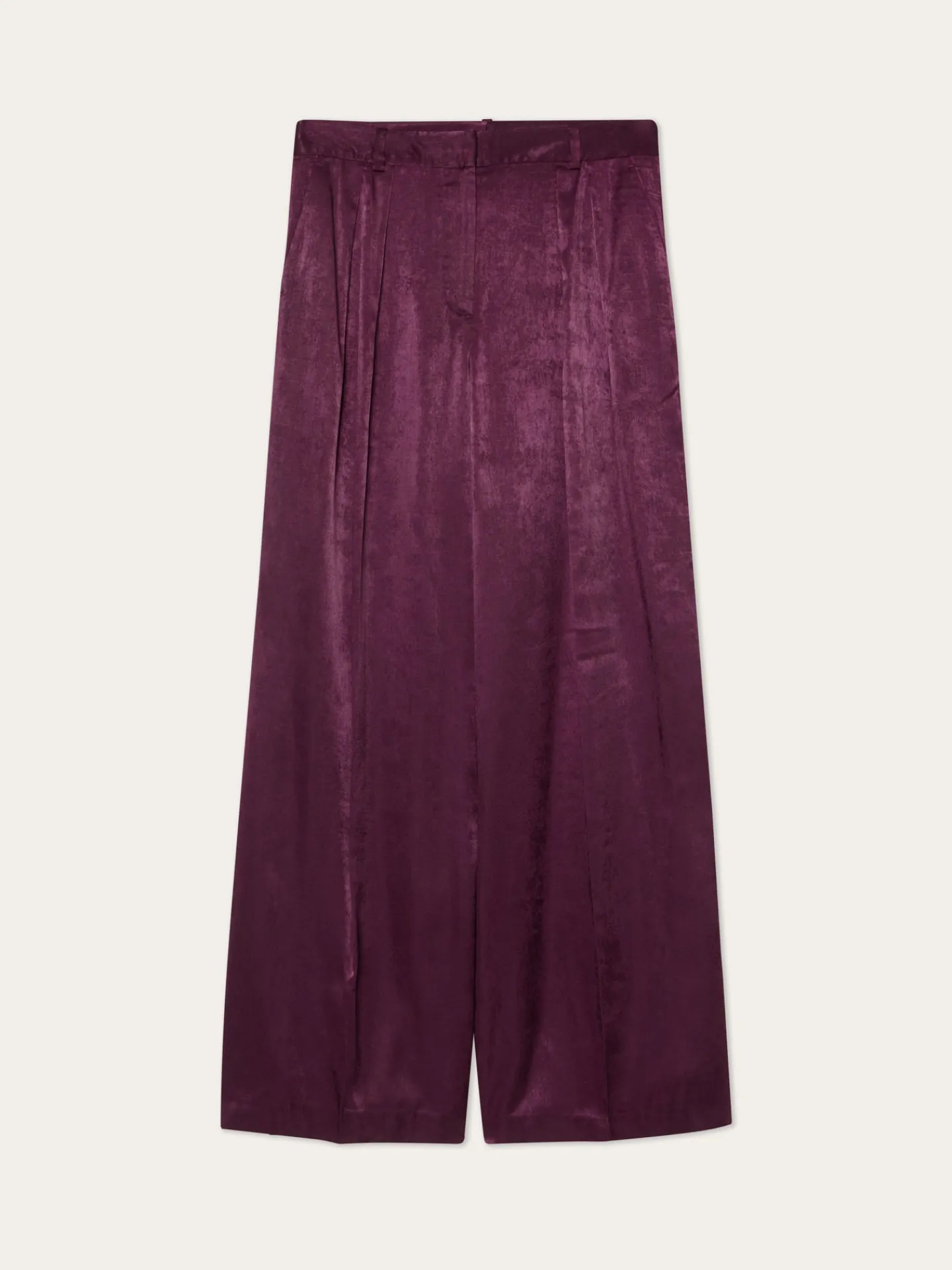 Outlet Loose Fit Trousers In Rayon Blend With Front Pleats MULHER Calças