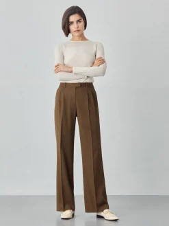 Hot Loose Fit Trousers In Viscose Blend With Pleats MULHER Fatos|Calças De Fato