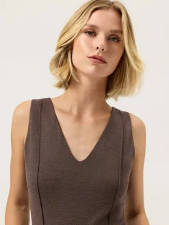 Sale Luxe Leisure Edition V-Neck Top In Rayon Blend MULHER Tops
