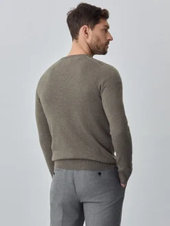 Discount Machine Washable Crew Neck Sweater With Long Sleeves In Lambswool Blend Camisolas