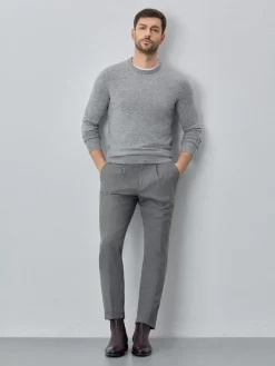 Discount Machine Washable Crew Neck Sweater With Long Sleeves In Lambswool Blend Camisolas