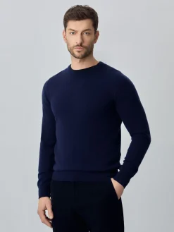 Discount Machine Washable Crew Neck Sweater With Long Sleeves In Lambswool Blend Camisolas