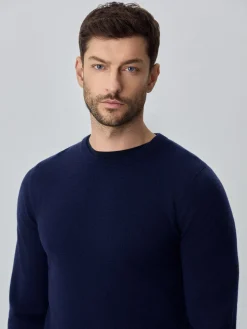 Discount Machine Washable Crew Neck Sweater With Long Sleeves In Lambswool Blend Camisolas