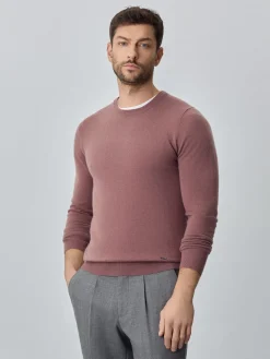 Discount Machine Washable Crew Neck Sweater With Long Sleeves In Lambswool Blend Camisolas
