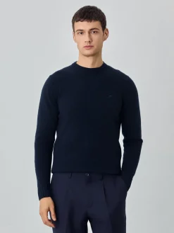 Machine Washable Crew Neck Sweater With Long Sleeves In Lambswool Camisolas