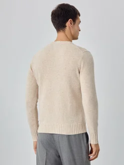 Machine Washable Crew Neck Sweater With Long Sleeves In Lambswool Camisolas