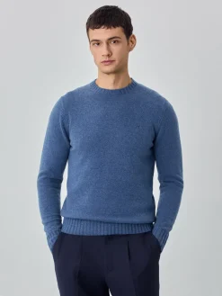 Machine Washable Crew Neck Sweater With Long Sleeves In Lambswool Camisolas