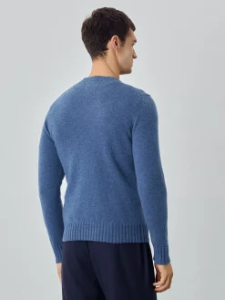 Machine Washable Crew Neck Sweater With Long Sleeves In Lambswool Camisolas