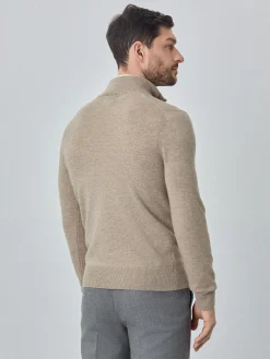Online Machine Washable Half-Zip Sweater With Long Sleeves In Lambswool Blend Camisolas