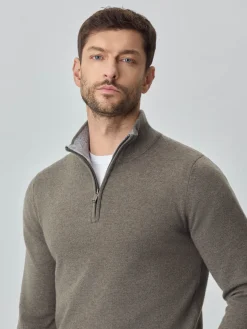 Online Machine Washable Half-Zip Sweater With Long Sleeves In Lambswool Blend Camisolas