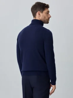 Machine Washable Turtleneck Sweater With Long Sleeves In Lambswool Blend Camisolas