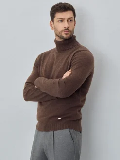 Machine Washable Turtleneck Sweater With Long Sleeves In Lambswool Blend Camisolas