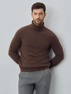 Machine Washable Turtleneck Sweater With Long Sleeves In Lambswool Blend Camisolas