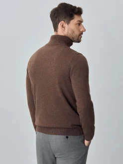 Machine Washable Turtleneck Sweater With Long Sleeves In Lambswool Blend Camisolas