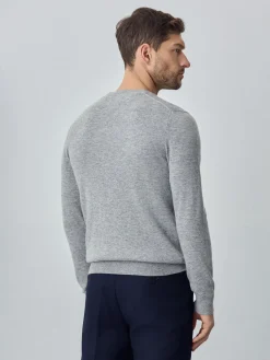 Machine Washable V-Neck Sweater With Long Sleeves In Lambswool Blend Camisolas