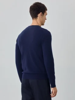 Machine Washable V-Neck Sweater With Long Sleeves In Lambswool Blend Camisolas
