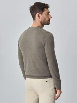 Machine Washable V-Neck Sweater With Long Sleeves In Lambswool Blend Camisolas