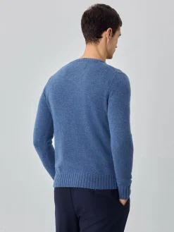 New Machine Washable V-Neck Sweater With Long Sleeves In Lambswool Camisolas