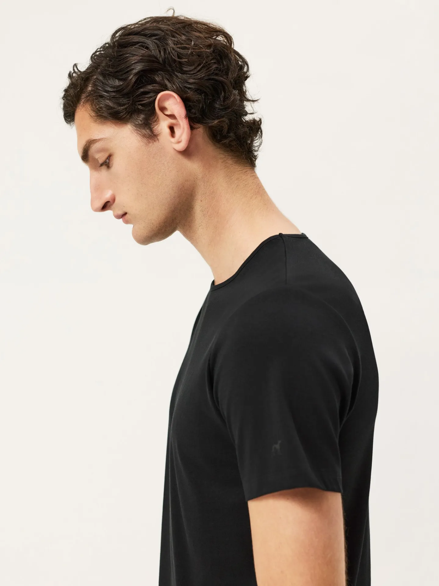 Hot Mercerized Lyocell Cotton T-Shirt With Sleeve Logo T-Shirts