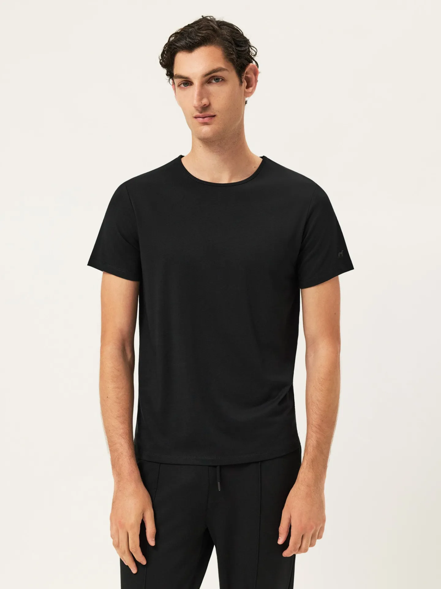 Hot Mercerized Lyocell Cotton T-Shirt With Sleeve Logo T-Shirts