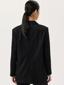 Best Oversized Single-Breasted Blazer In Cotton Blend Textured Jacquard MULHER Blazers