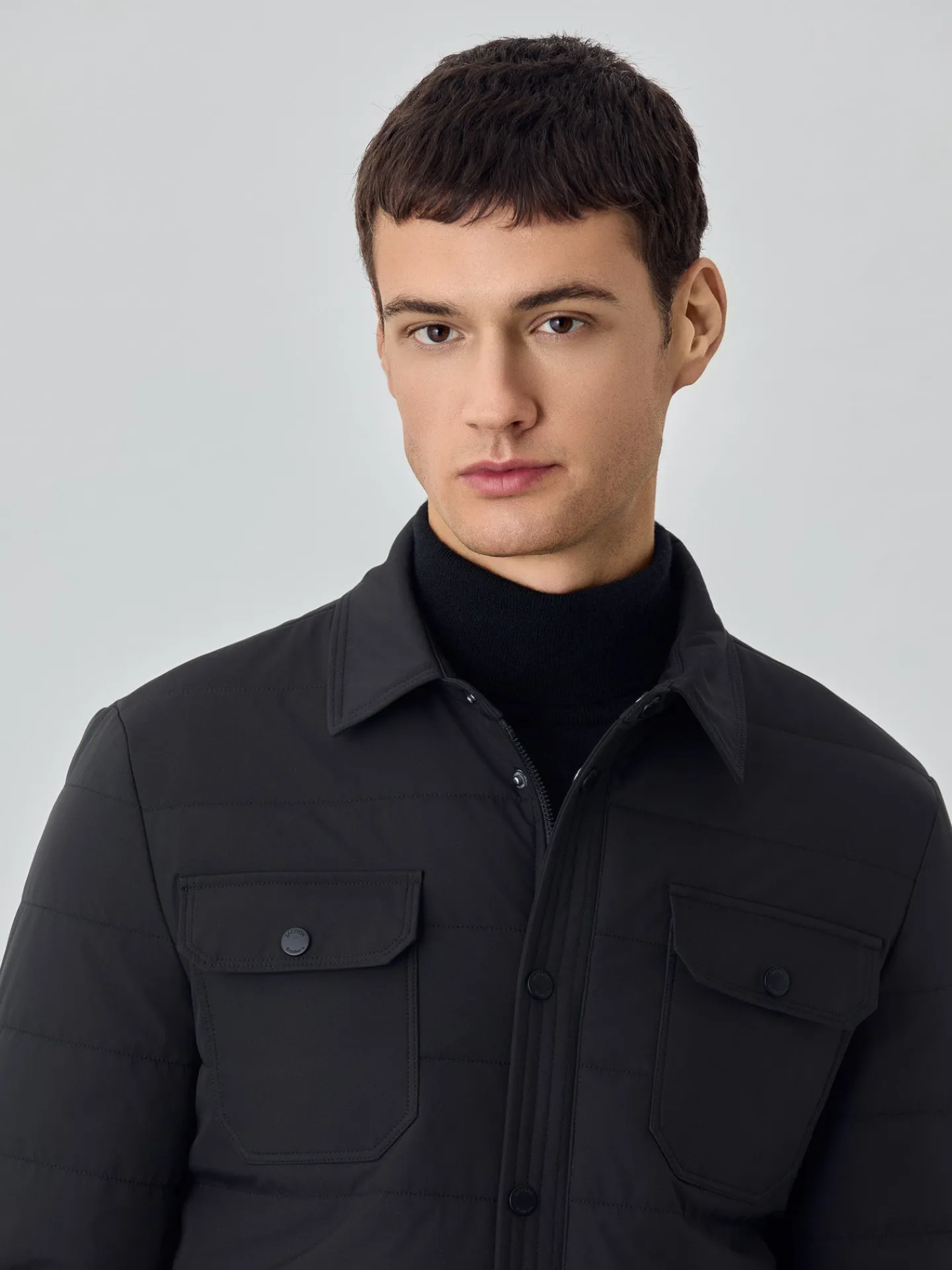New Padded and Quilted Shirt Jacket With Chest Pockets Blusões