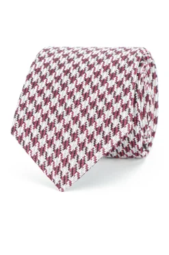 Hot Pied de Poule Pattern Tie 100% Silk 8cm Gravatas