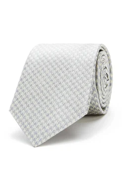 Discount Pied de Poule Pattern Tie 100% Silk 7cm Gravatas