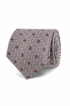 Polka Dot Pattern Tie 100% Silk 7cm Gravatas