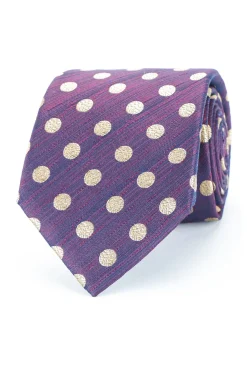 Discount Polka Dot Pattern Tie 100% Silk 8cm Gravatas