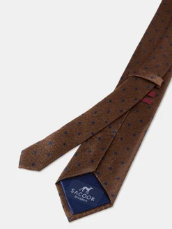 Online Polka Dot Pattern Tie 100% Silk 7,5cm Gravatas