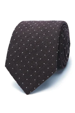 New Polka Dot Pattern Tie Silk and Wool 7cm Gravatas