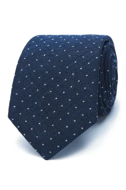 New Polka Dot Pattern Tie Silk and Wool 7cm Gravatas