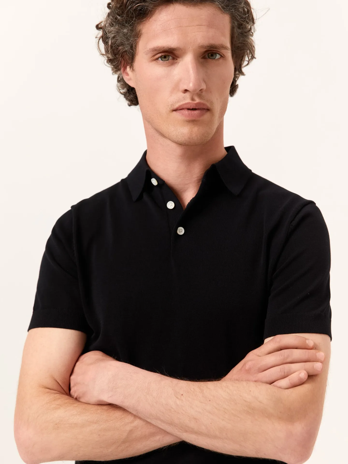Outlet Polo Sweater With Short Sleeves In Cotton and Silk Blend Polos
