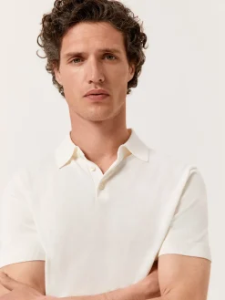 Outlet Polo Sweater With Short Sleeves In Cotton and Silk Blend Polos