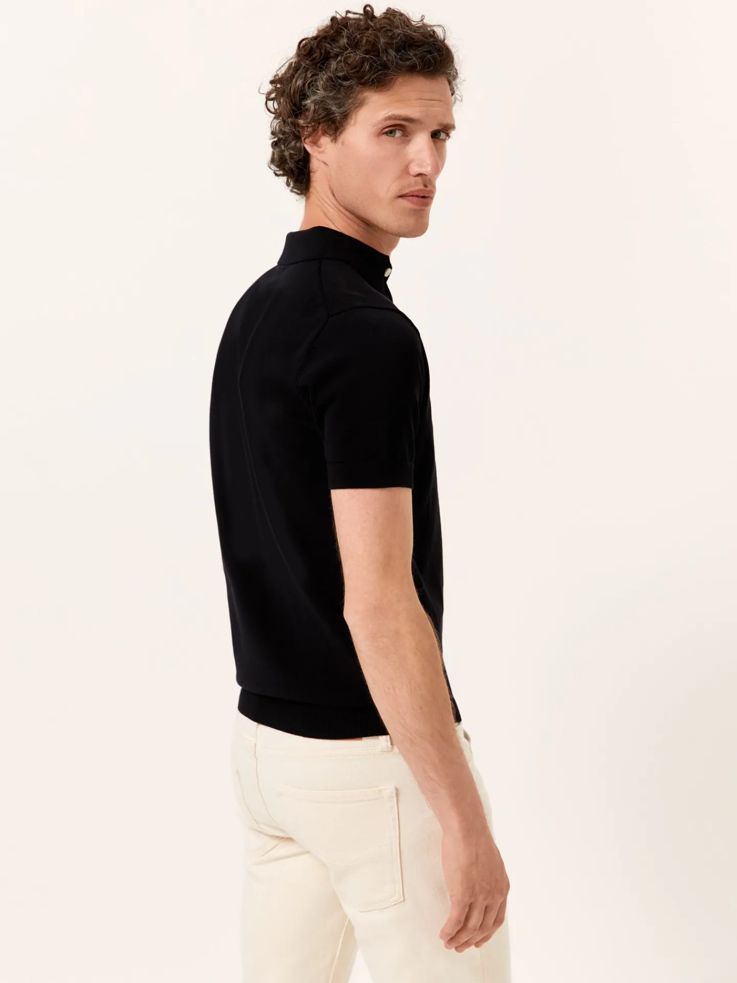 Outlet Polo Sweater With Short Sleeves In Cotton and Silk Blend Polos