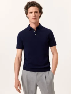 Outlet Polo Sweater With Short Sleeves In Cotton and Silk Blend Polos