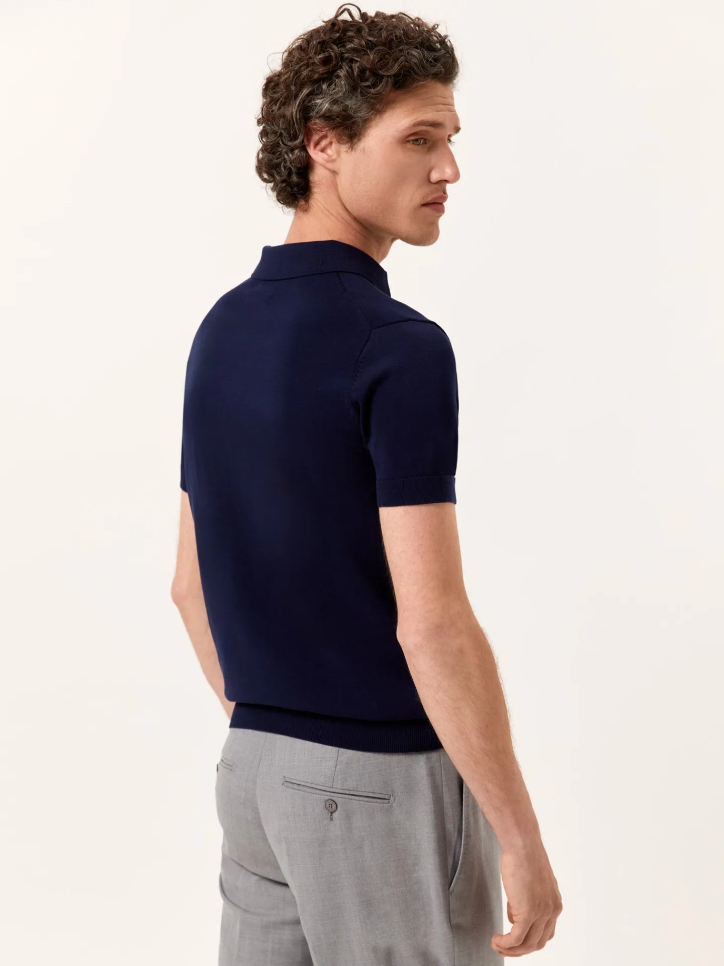 Outlet Polo Sweater With Short Sleeves In Cotton and Silk Blend Polos