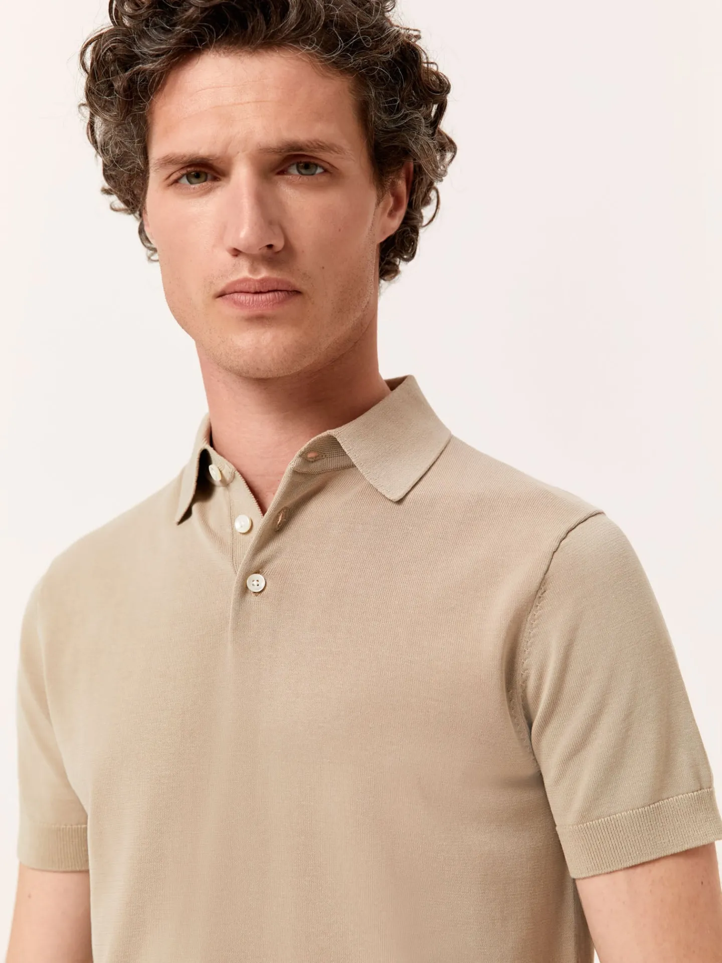 Outlet Polo Sweater With Short Sleeves In Cotton and Silk Blend Polos