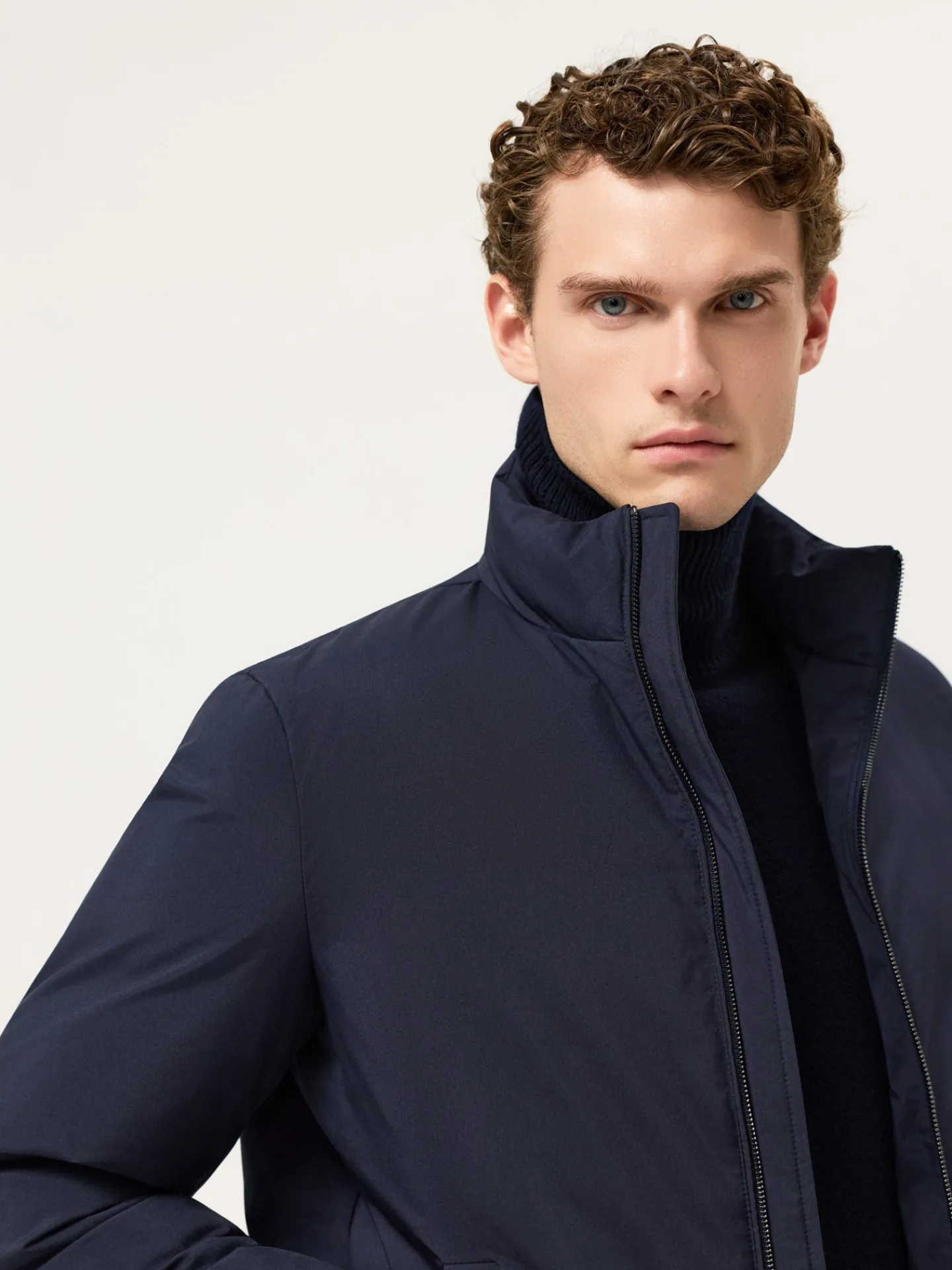 Sale Real Down Bomber With Ribbed Finishes Blusões